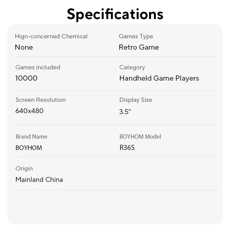 Console De Jeux Portable BOYHOM R36S F